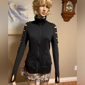 Titika Women's Active Jacket Black With Cut Outs on Sleeves Size 4